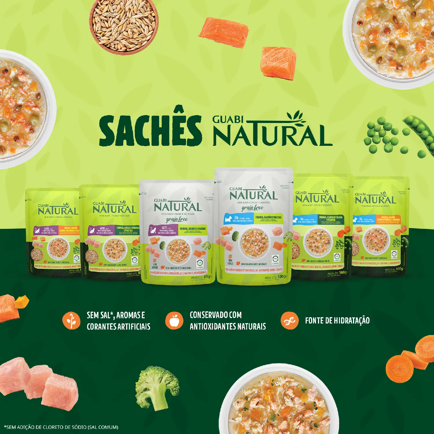 Racao Umida Guabi Natural Gatos Frango, Cereais Integrais e Vegetais 4